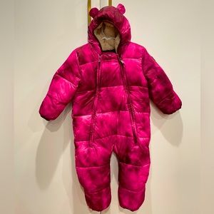 Gap- Snowsuit Baby Winter Puffer Warm Zipper Water Resistant Pink 12-18 months